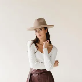 Maude Pencil Brim Hat, Tan | Gigi Pip