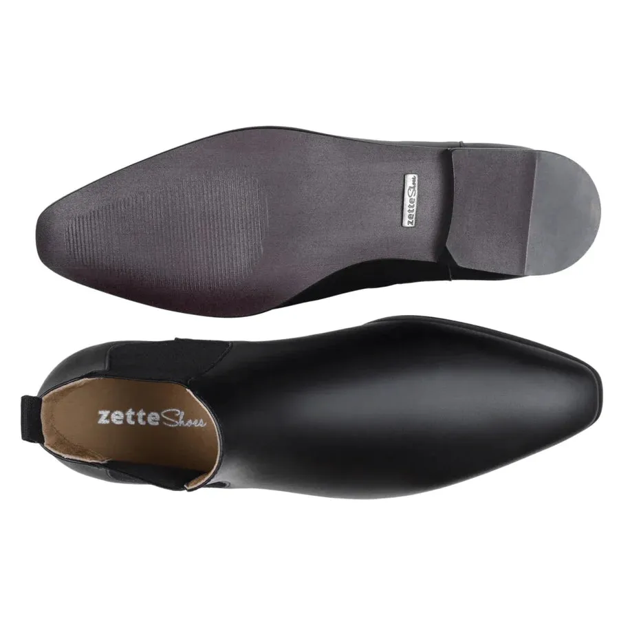 'Sterling' wide-fit (EEE) men's vegan Chelsea by Zette Shoes - black