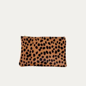 Pauly Pouch Organizer | Black and Brown Cheetah   Gold Hardware