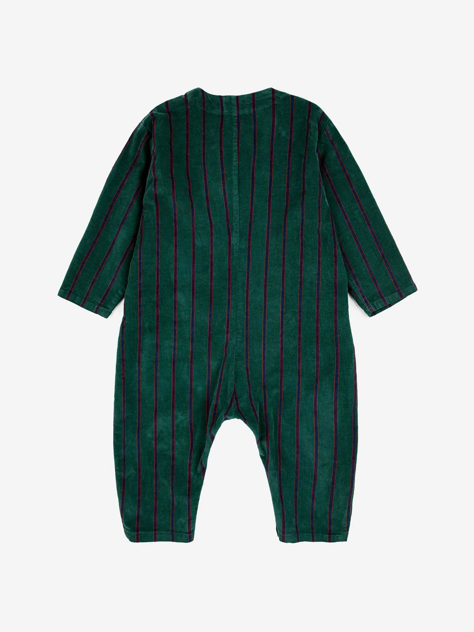 Chic Striped Velvet Baby Overall Set with Cozy Comfort