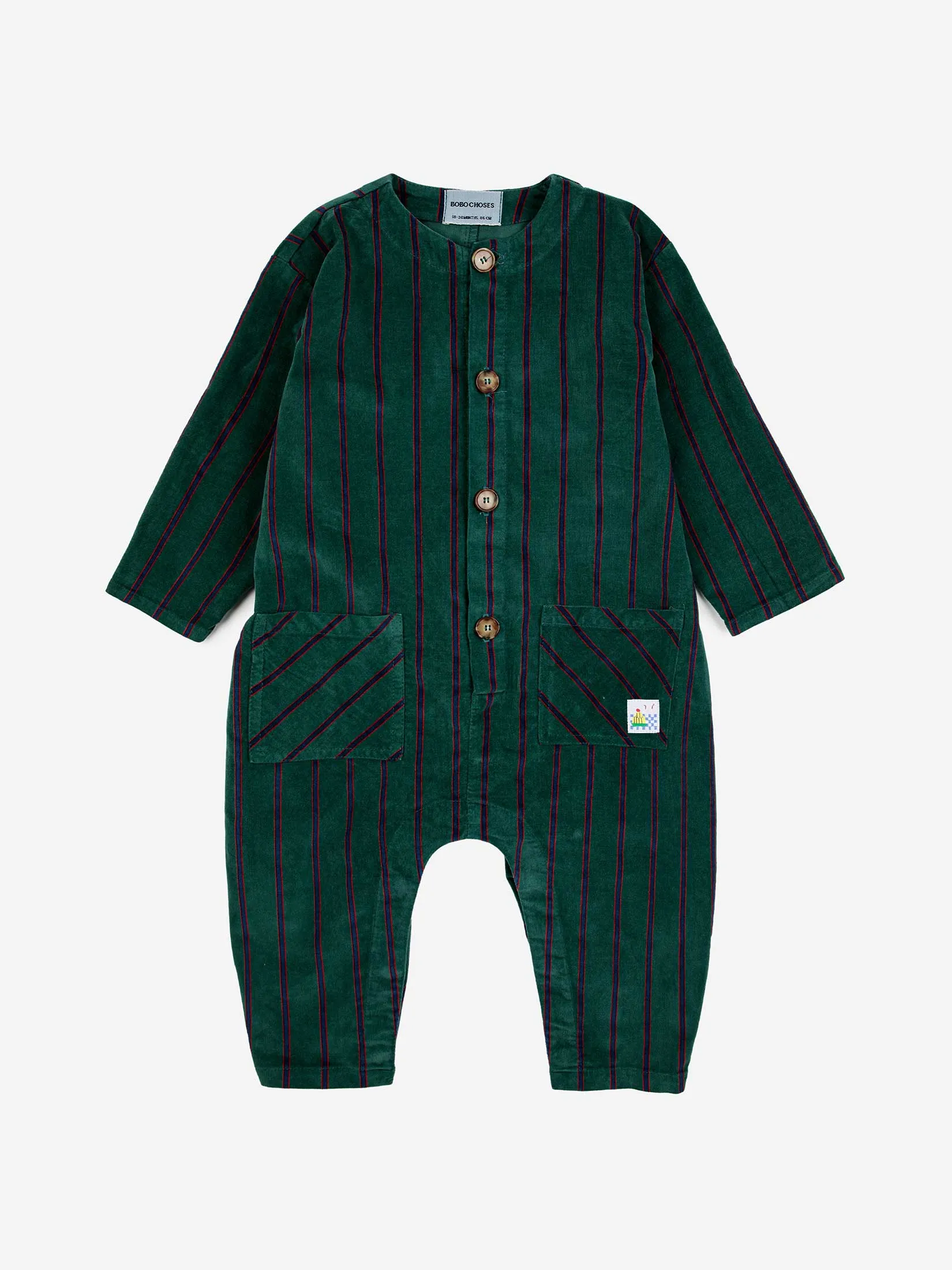 Chic Striped Velvet Baby Overall Set with Cozy Comfort