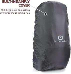 Rain Cover: 45L max