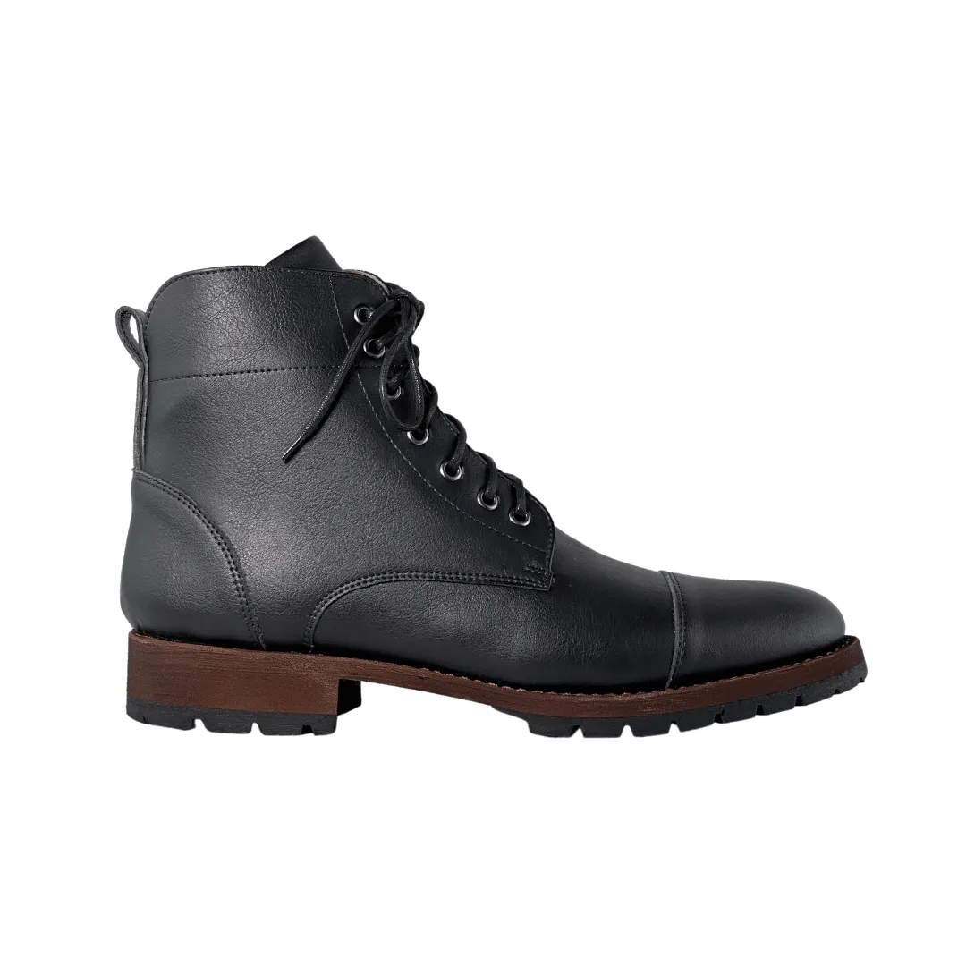 'New Crusoe' men's vegan boot by Zette Shoes - black