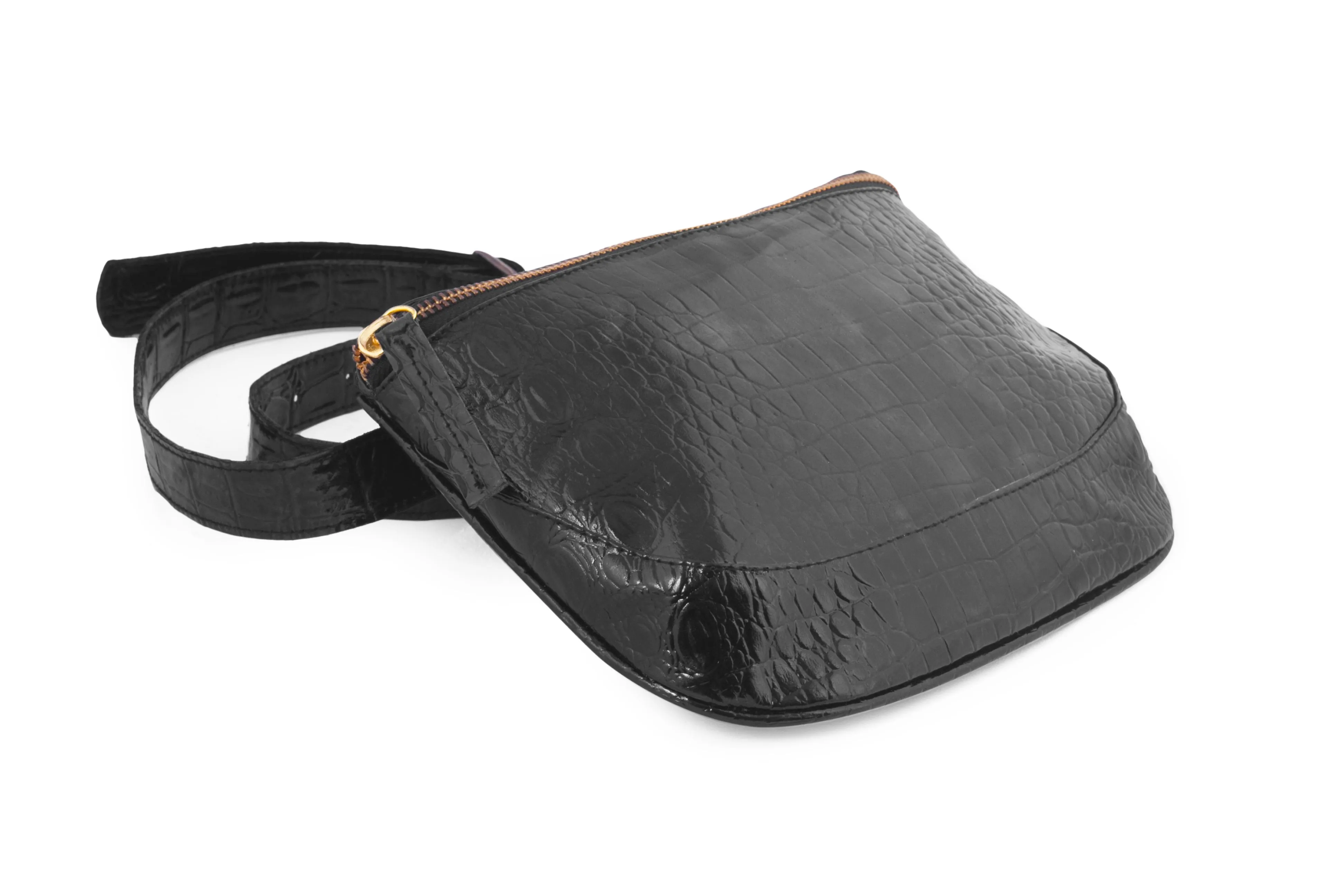 Soho-Black Leather Fanny Pack