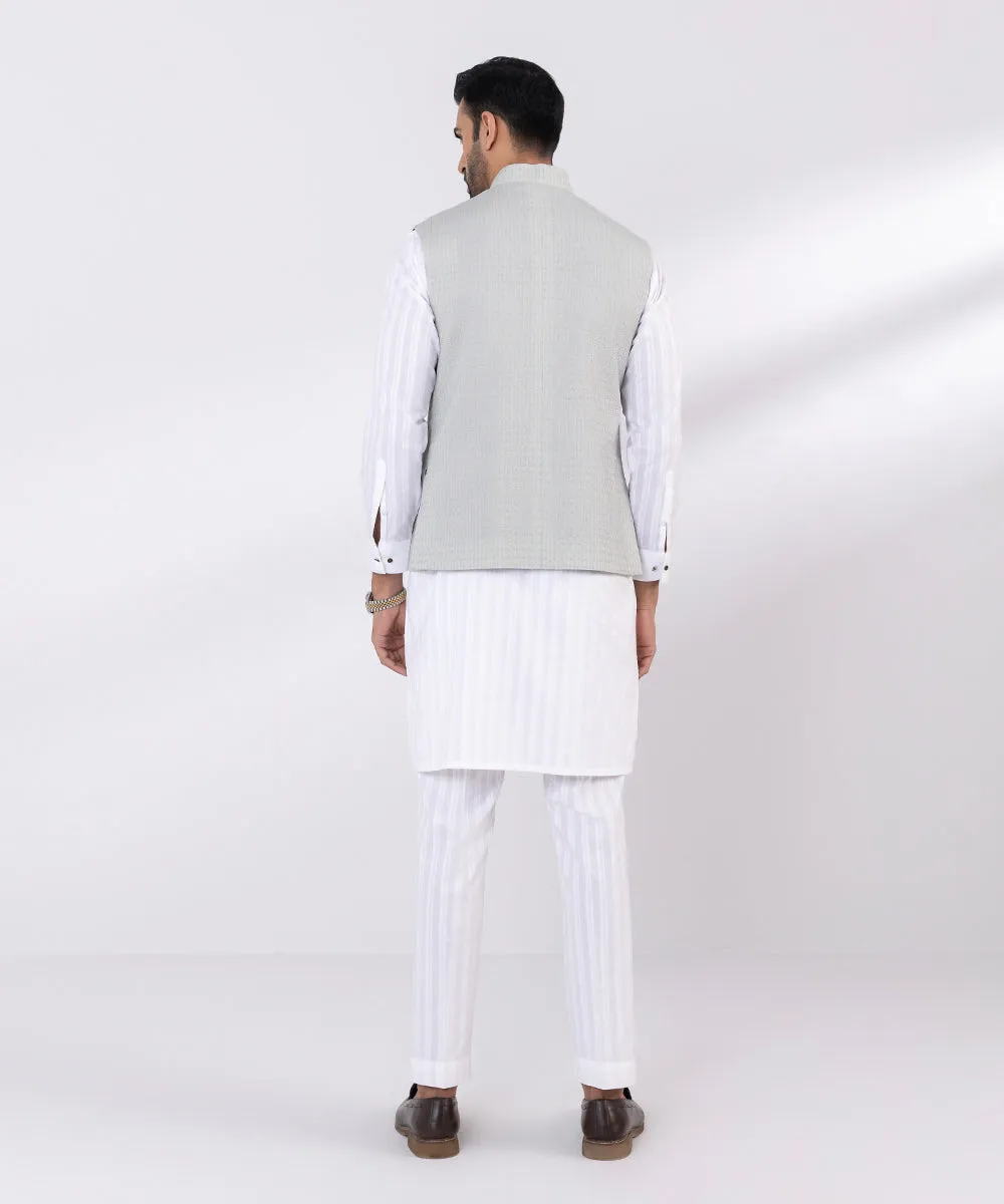 Schiffli Embroidered Cotton Waistcoat