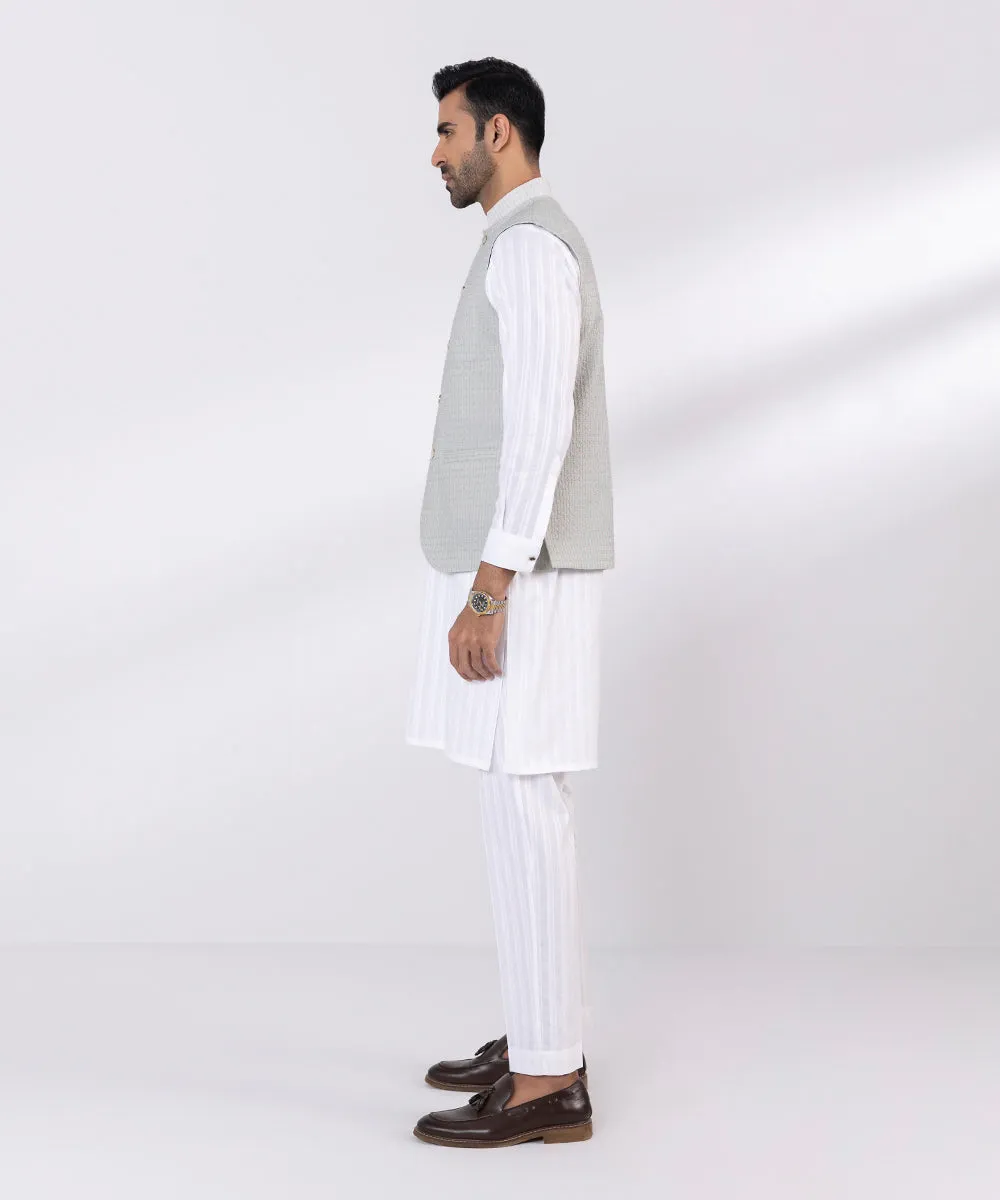 Schiffli Embroidered Cotton Waistcoat