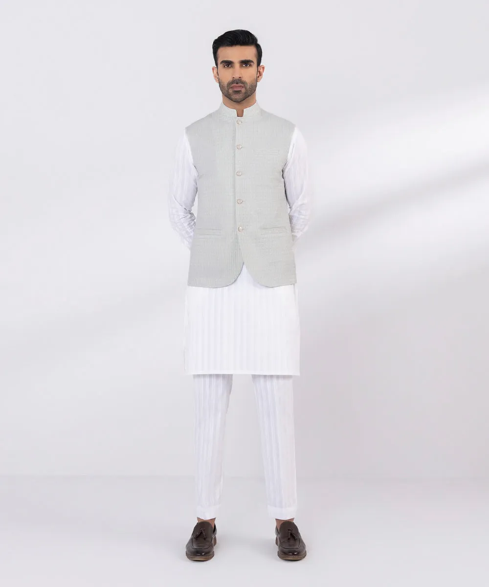 Schiffli Embroidered Cotton Waistcoat