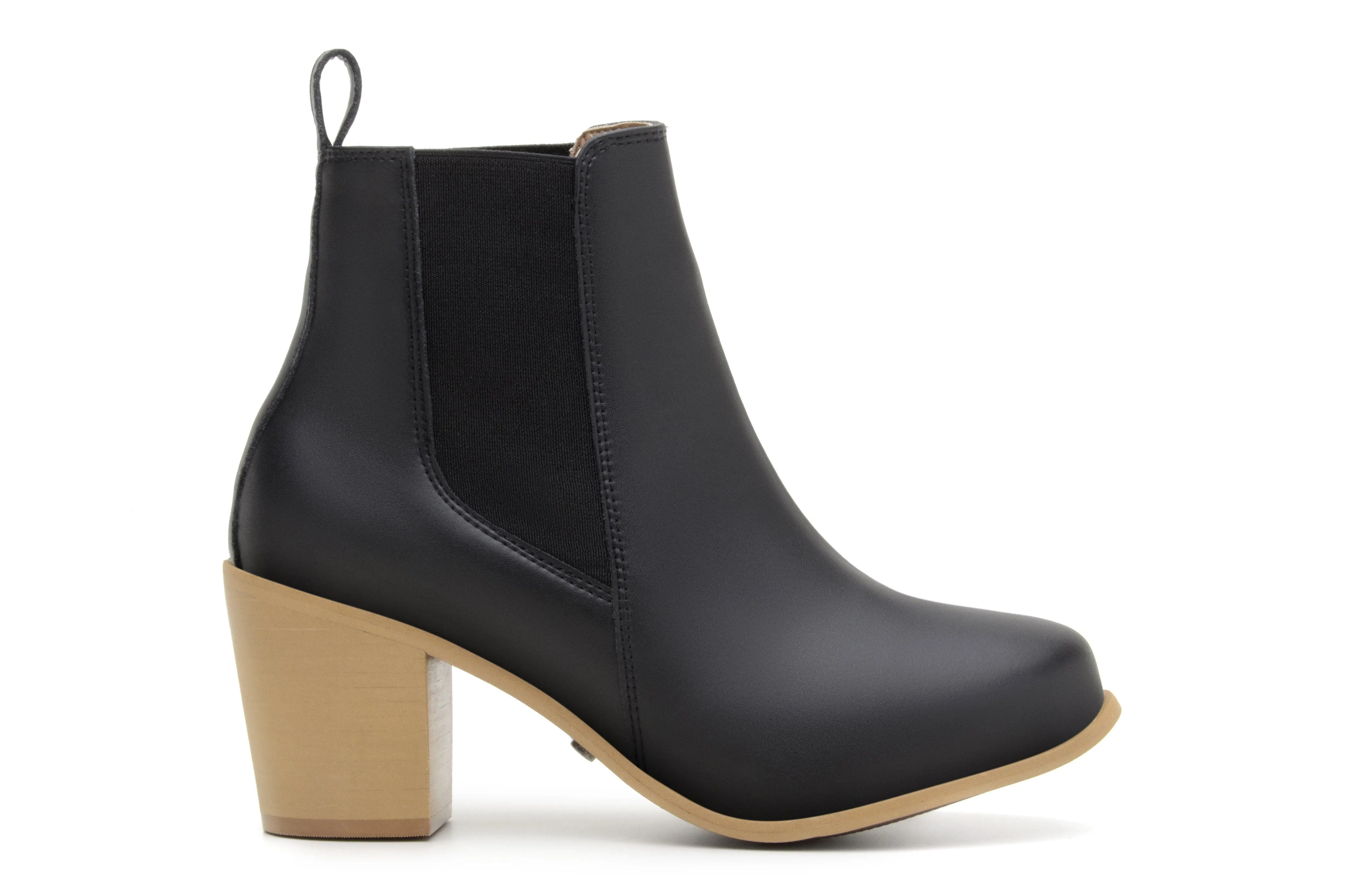 'Sinead' vegan leather chelsea boot by Zette Shoes - black