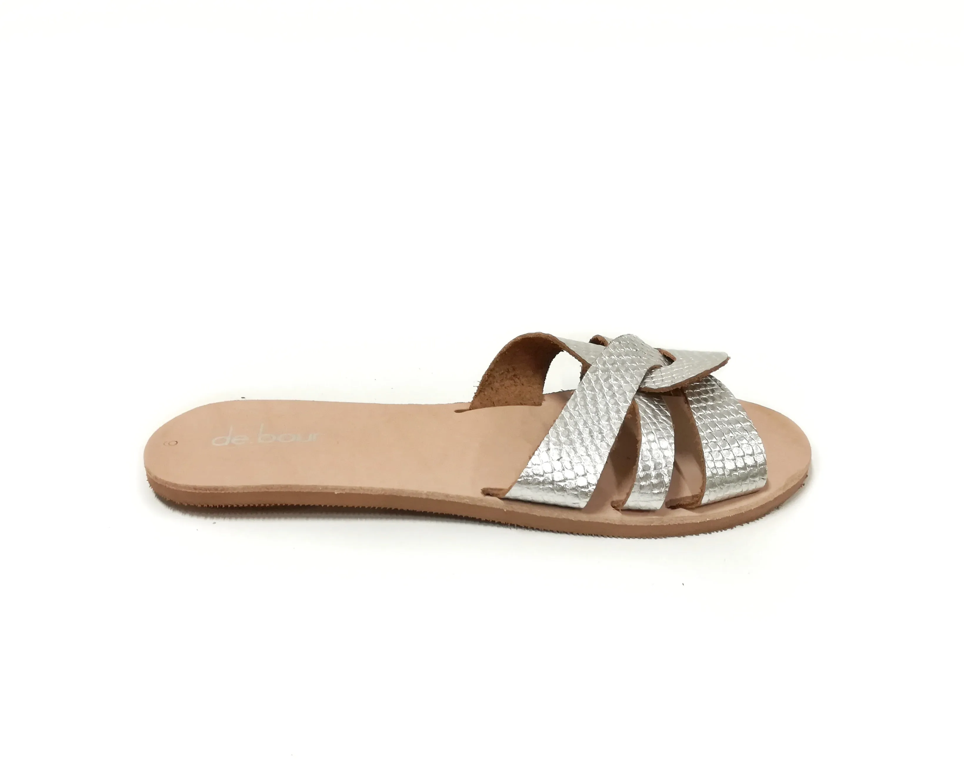 EKAVI SILVER FLAT SLIPPER SANDAL