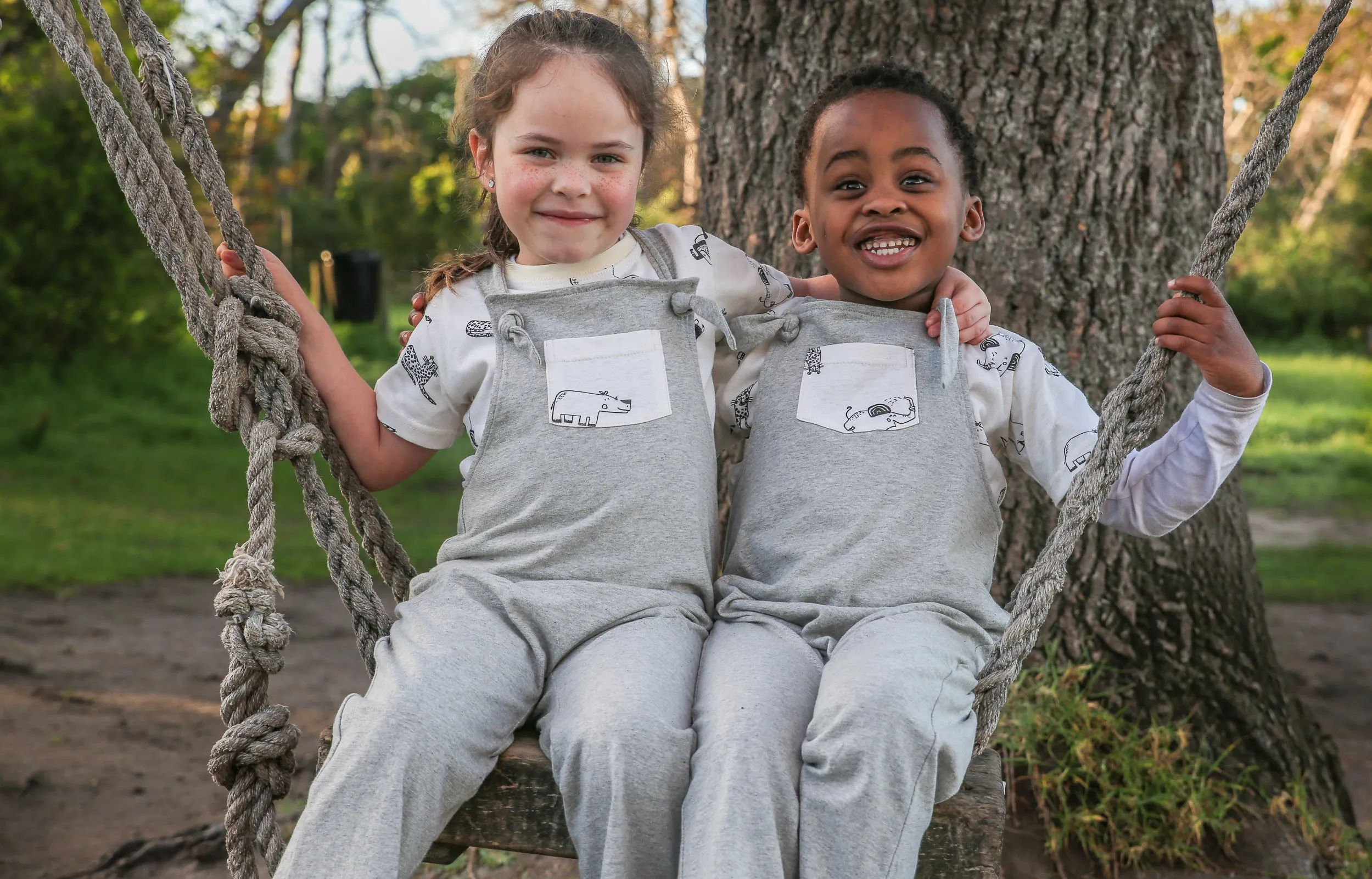 Double Knott Gray Dungarees | Baby & Toddler Clothing