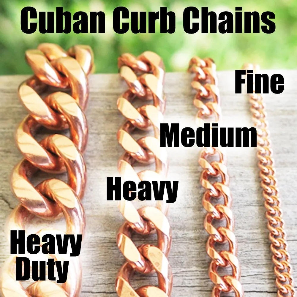 Custom Copper Bracelet Chain Heavy Duty 13mm Cuban Curb Chain Bracelet BC79 Men's Custom Bracelet Chain