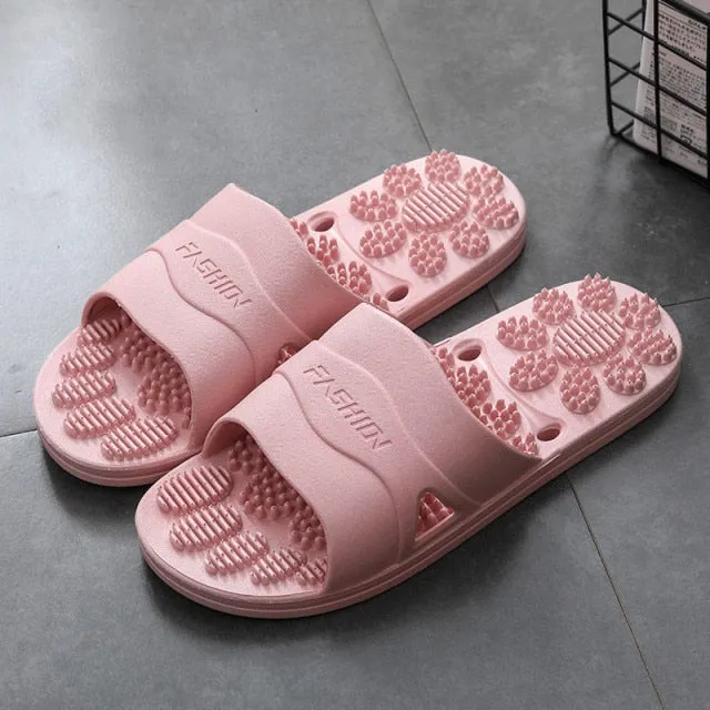 Orgavy Foot Massaging Slides Comfortable Non Slip Sandals For Men And Women