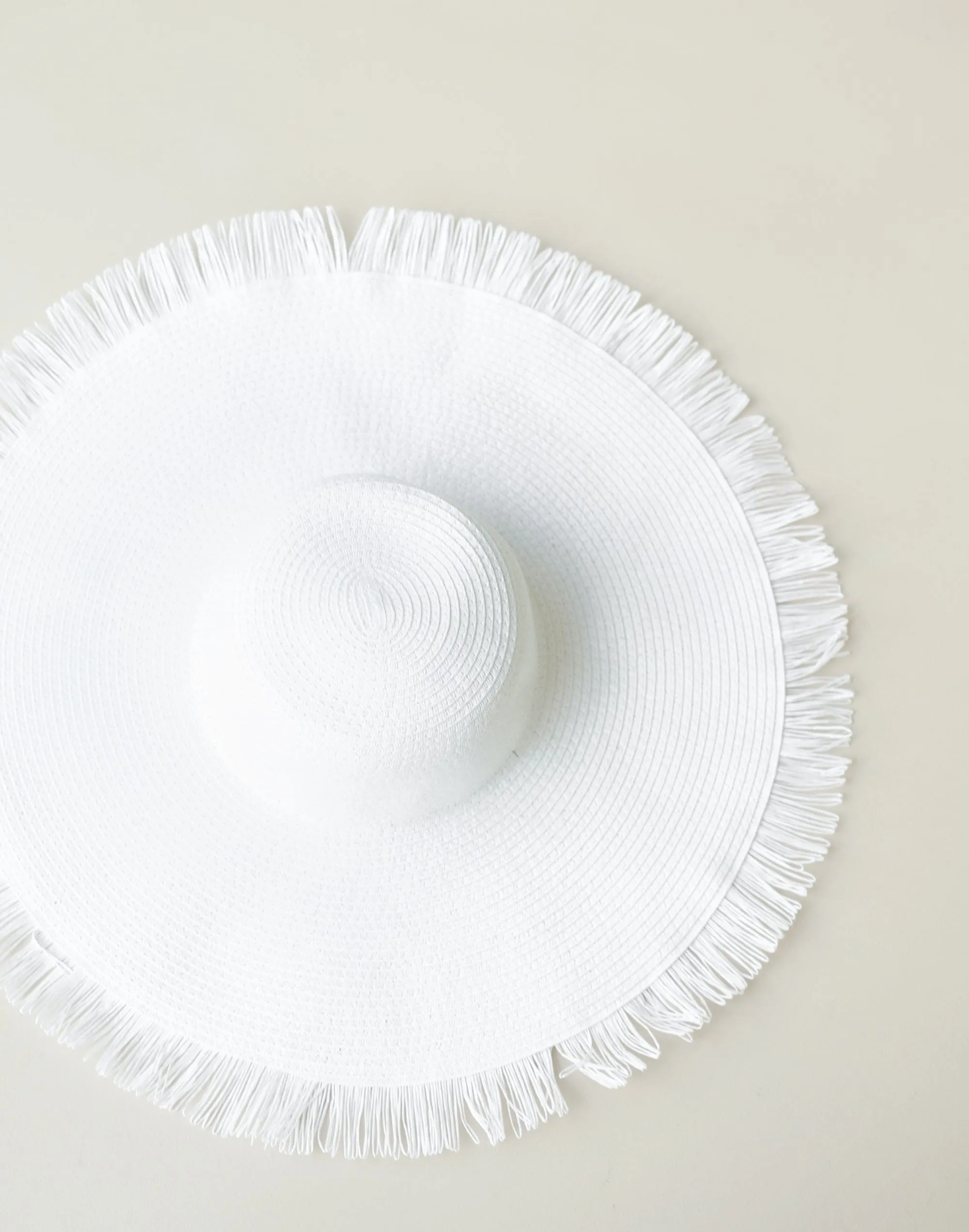 Tamara Wide Brim Straw Hat (White)