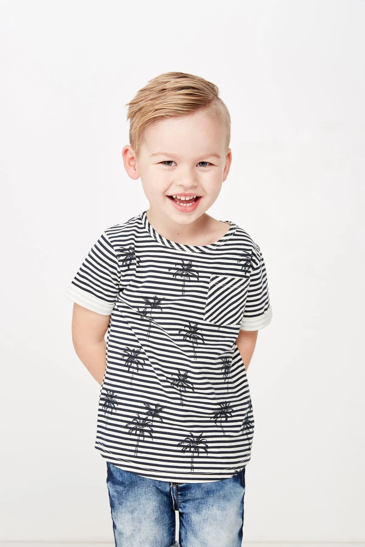 Palm Stripe Tee (Milky Kids)