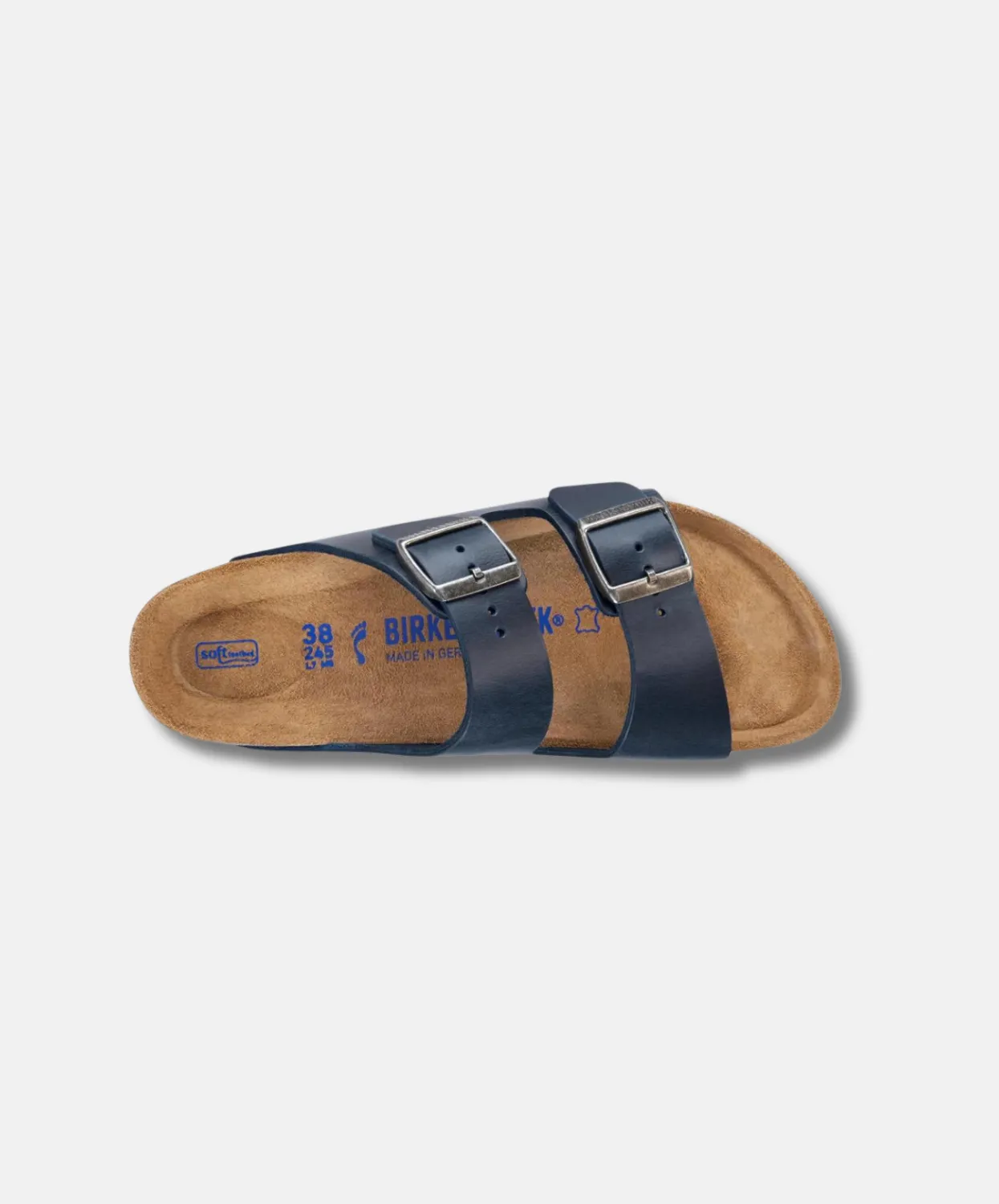 Birkenstock Arizona Oiled Leather Blue Soft Footbed Sandals