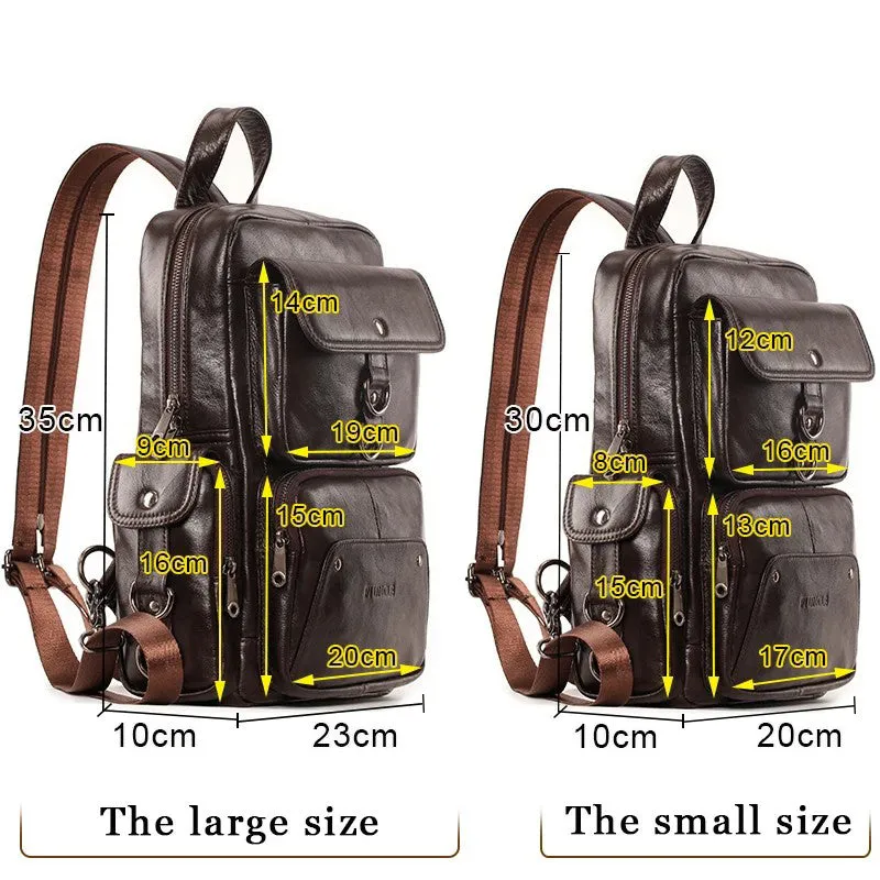 Ashore Shop Luxury Brand Genuine Leather Backpack For Men New Fashion Travel