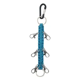 Turquoise NGIL Glitter Paracord Cheer Hairbow Holder for Backpack, Dance Team Hairbow Keychain with Carabiner