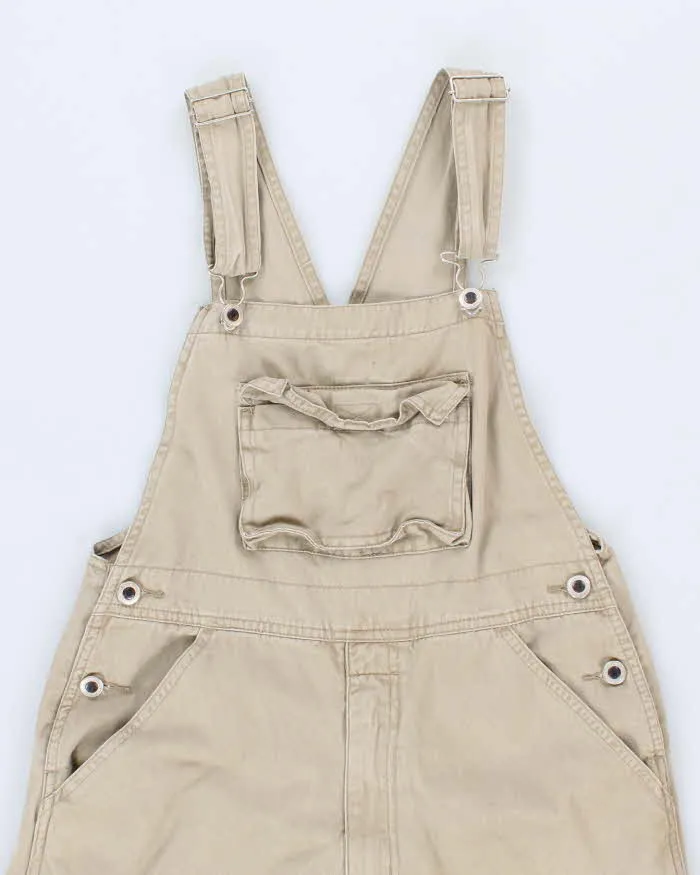 Vintage 90s Beige Cargo Dungarees - S