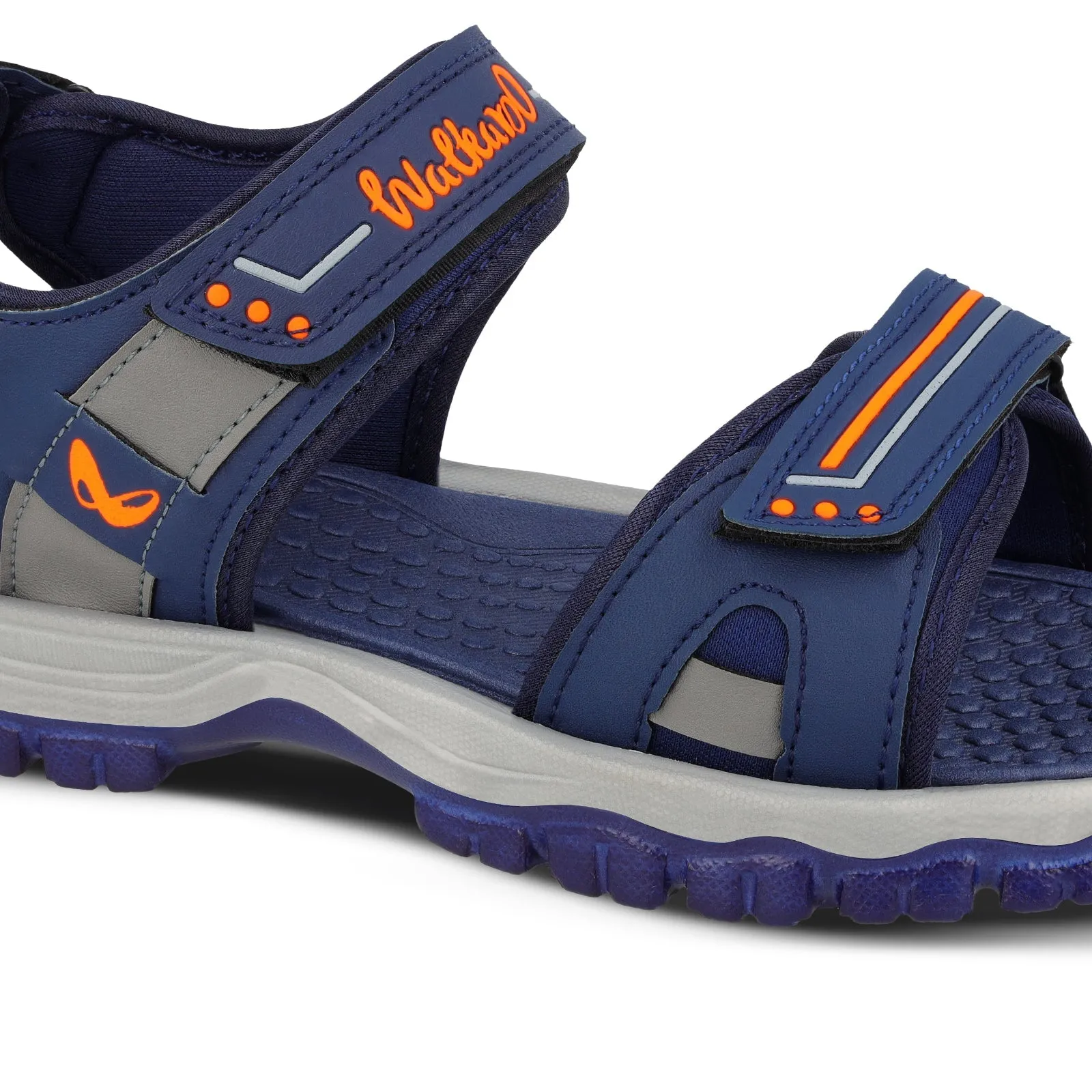 Walkaroo Men Sandal  - WC4420 Navy Blue orange